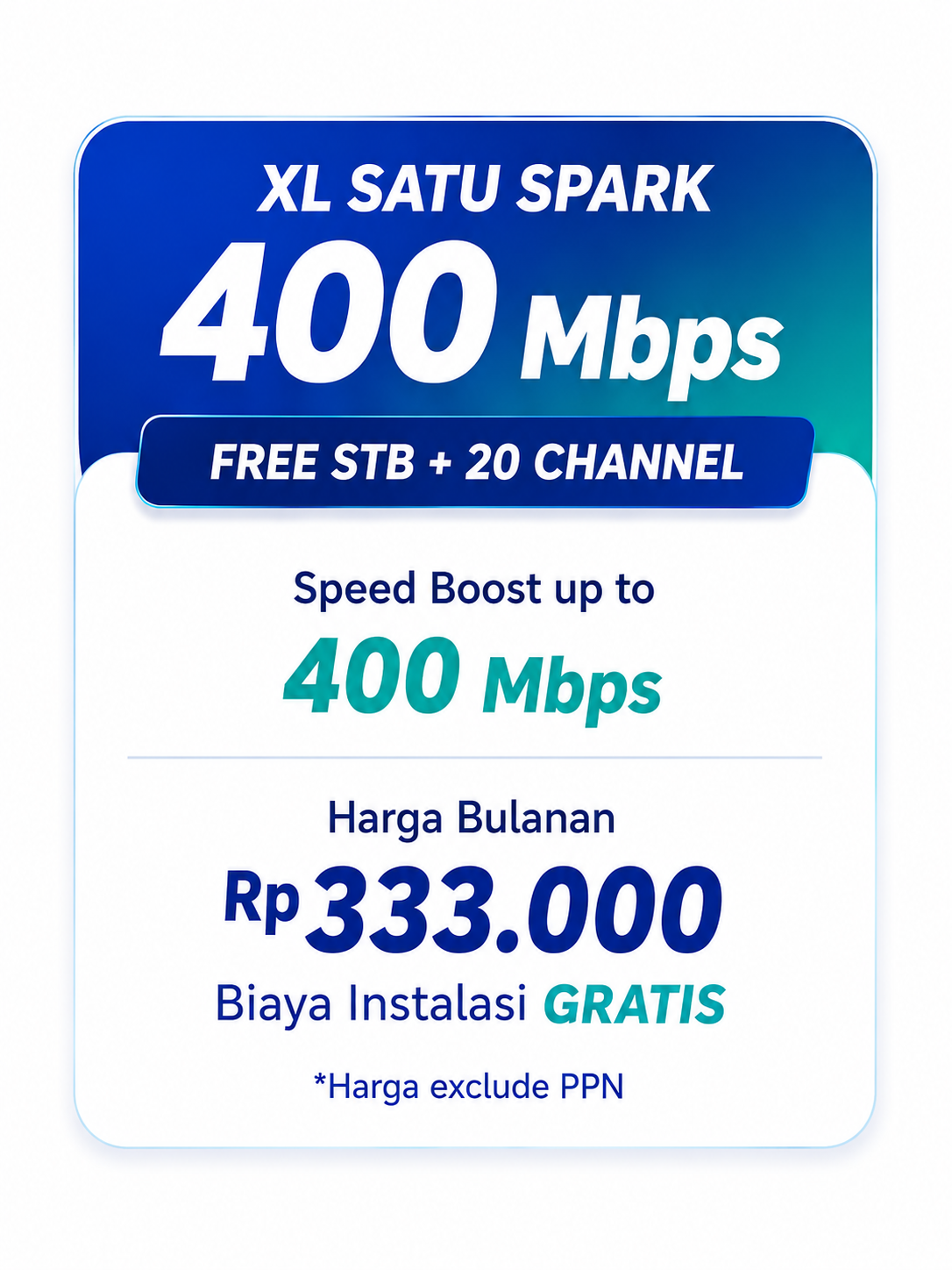 Paket XL SATU Spark 400 Mbps